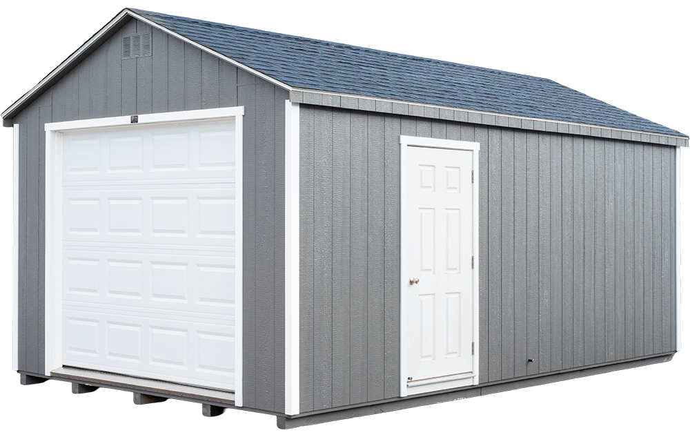 Cottage Garage shown in painted siding with contrasting trim
