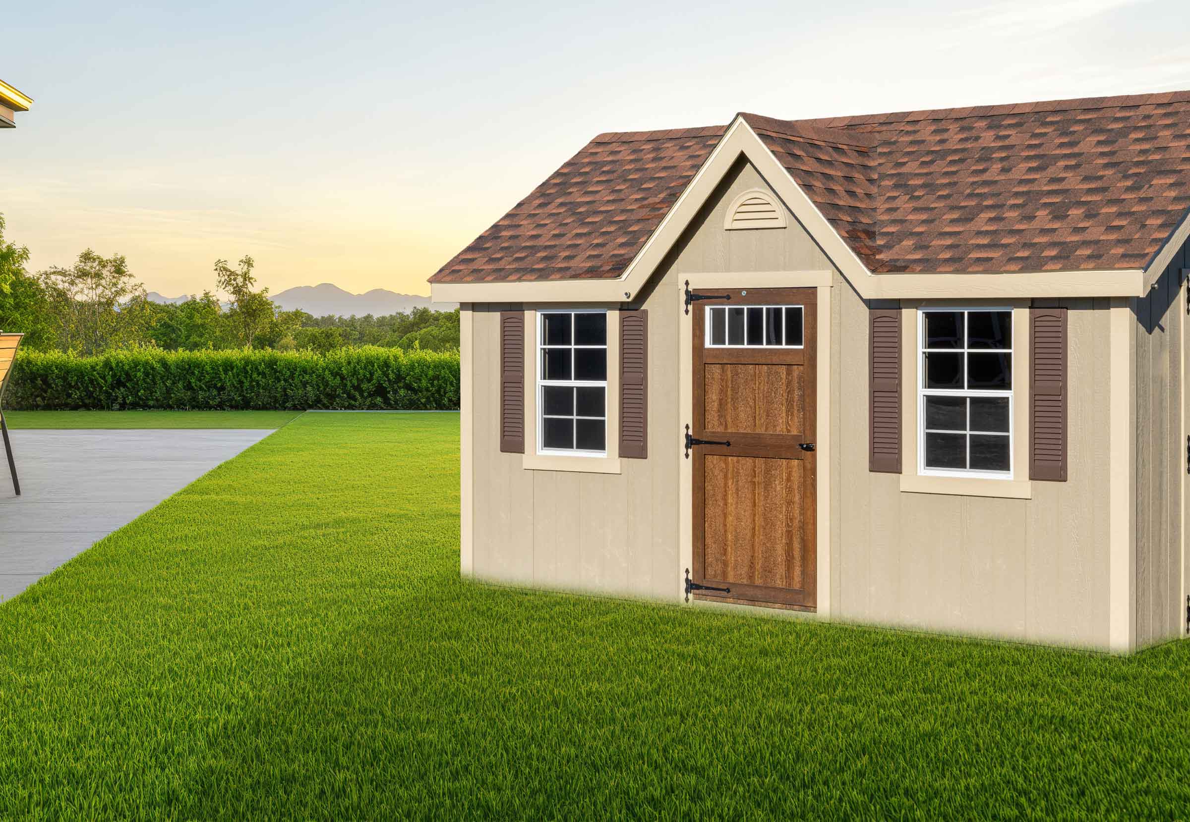 A Mast Mini Barn Chalet shed with delux option