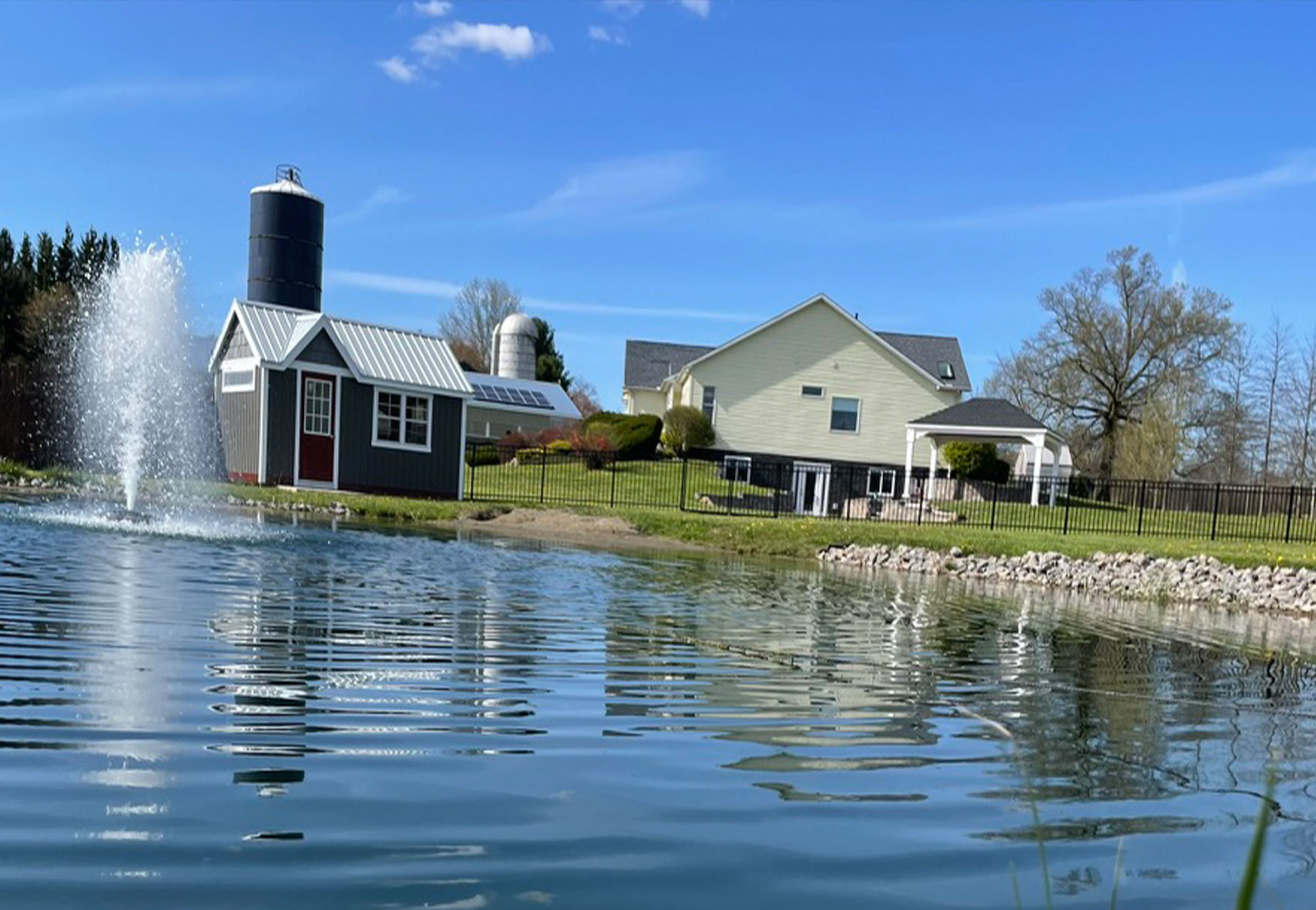 A Mast Mini Barn pool and pond shed