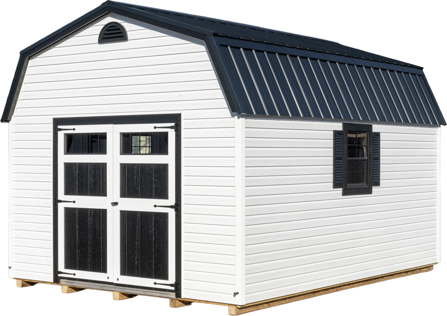 Deluxe Dutch Barn shown in White vinyl and White trim