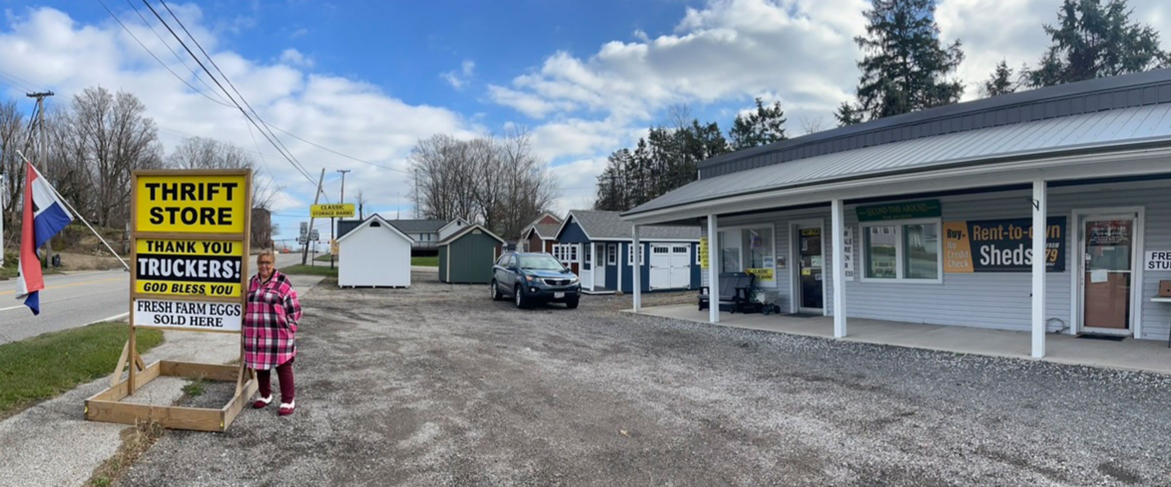 Parkman Mast Mini-Barn lot viewd from Rte 6N